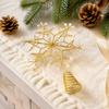 Iron Snowflake Tree Topper Pearl Accent Xmas Tree Top Ornament  Christmas Scene