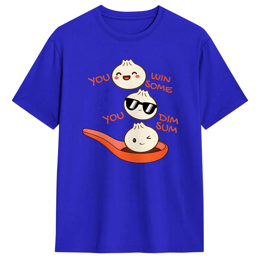 Unisexs Chinese Xiao Dumpling Food T Shirt YOU WIN SOME Cotton Tops Vintage Short Sleeve Crewneck Tee Shirt Big Size TShirt