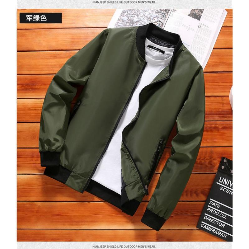 Spring and Autumn Large Size Men's Stand Collar Baseball Uniform Tops New Korean Style Jackets