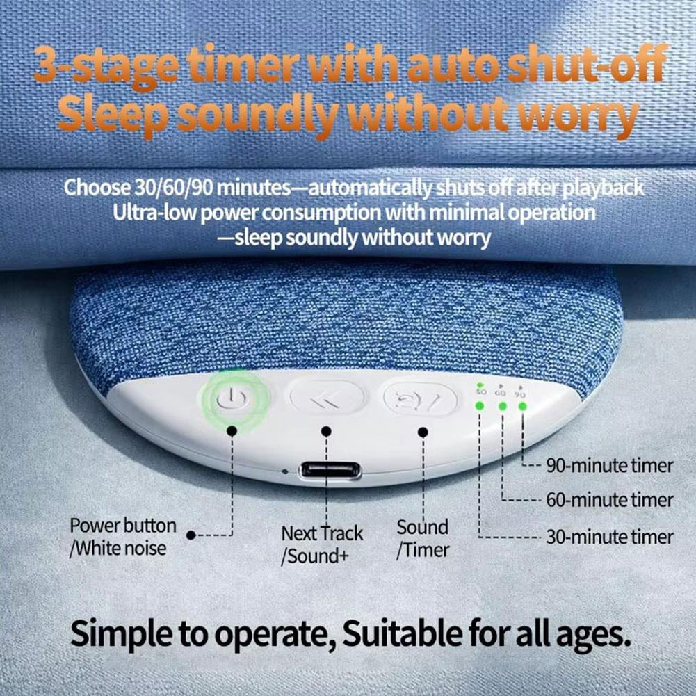 Mini Sleeping Speaker Under Pillow White Noise Sound Machine with Timed Shutdown Ultra Slim Sleep Aid Speaker