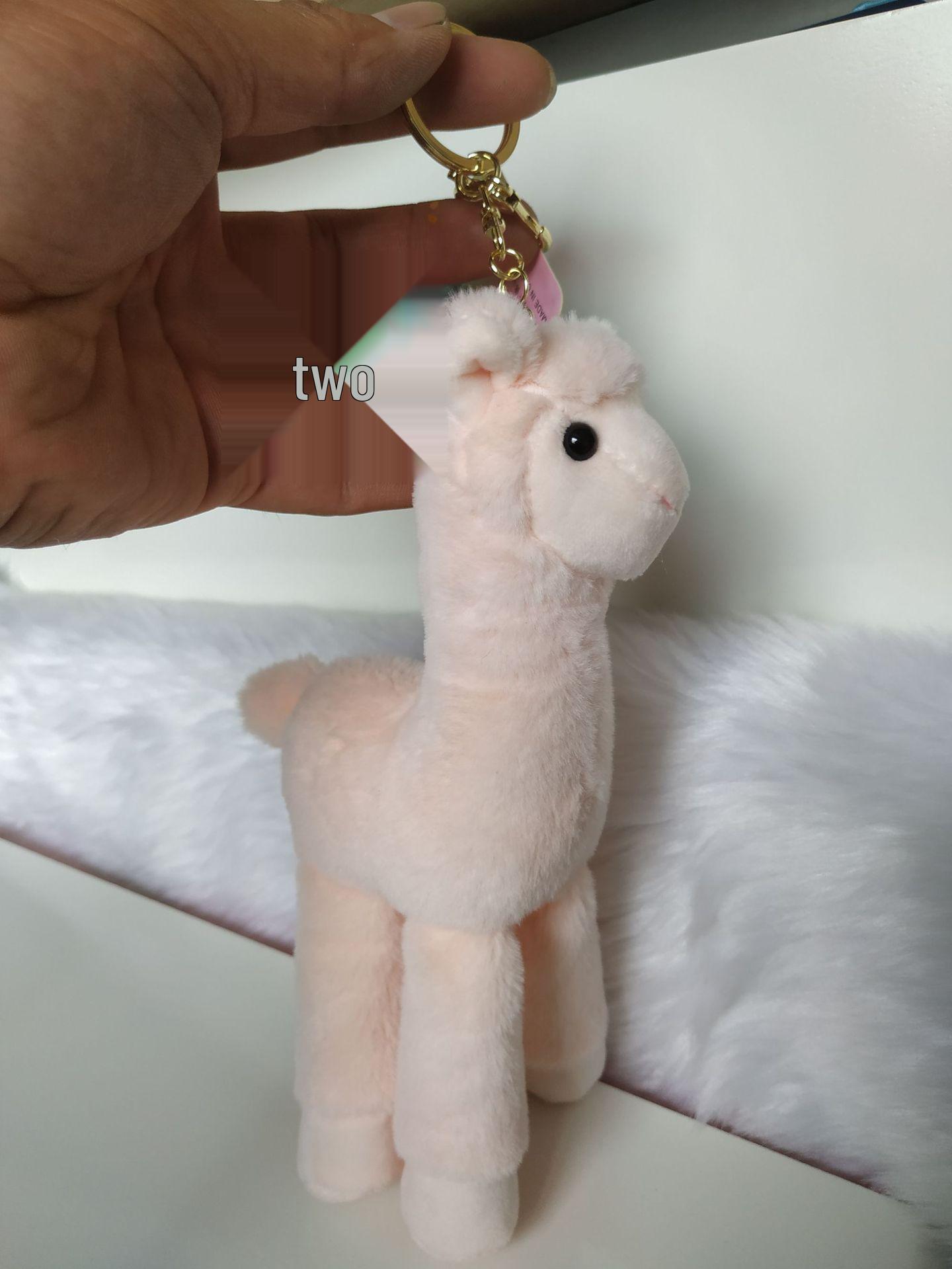 

Красочный мультяшный брелок-альпака - Плюшевая кукла-лама, подвеска для сумки 18cm розовый