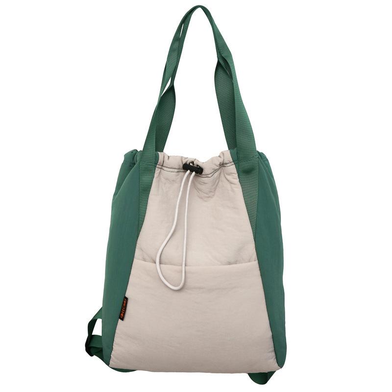 Unisex Double Shoulder Drawstring Leisure Patchwork Travel Lightweight Large Capacity Multifunctional Simple Commuter Handbags
