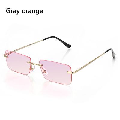 Occhiali da Vista alla Moda UV400 Retro Donna Occhiali da Sole Vintage Lenti Sfumate Occhiali da Sole Rettangolari Senza Montatura