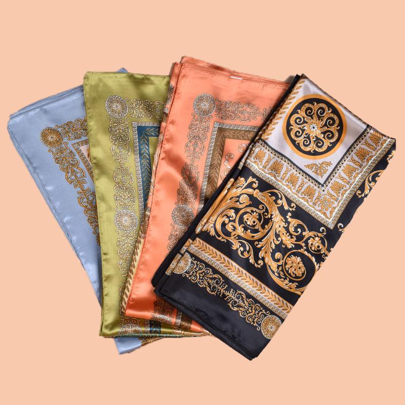 Spring and summer scarves, high-end totem printing versatile decorative scarves, headscarves, silk scarves 91 high-quality satin square scarves