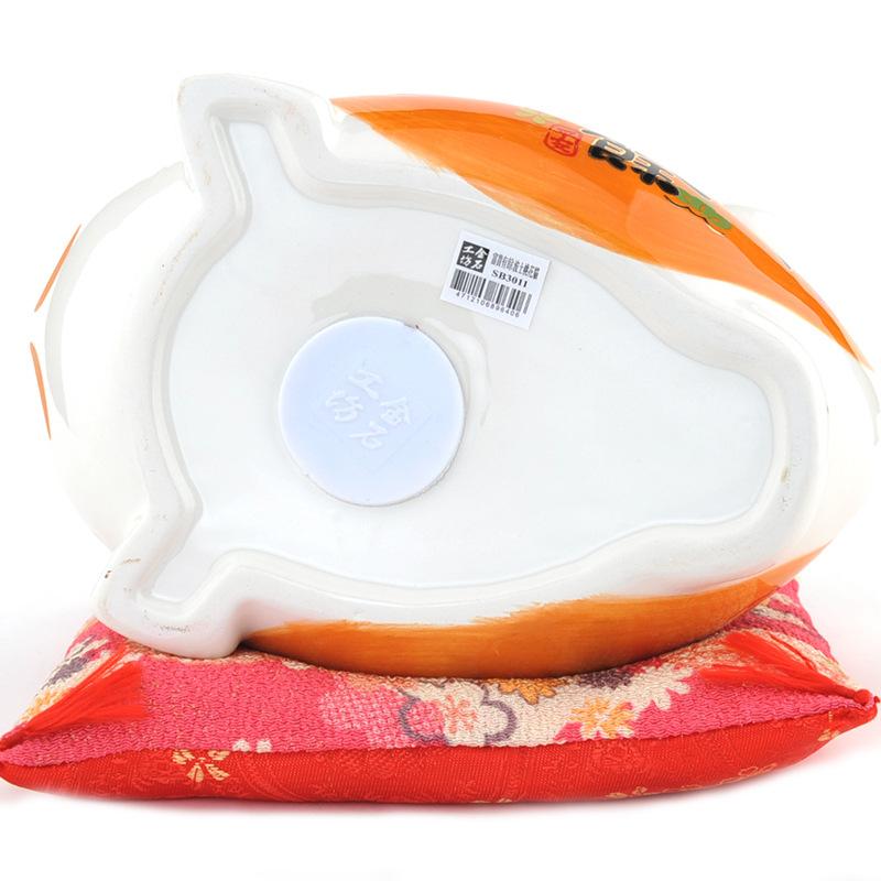 8.6 Inch Ceramic Persian Cat Figure Lucky Fortune Cat Maneki Neko Daruma Ornament Koi Fish Money Box Piggy Bank Business Gift