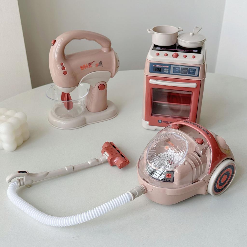 Kids Electric Toy Appliances Simulation Coffee Machine Juice Maker Washing Machine Oven Bread Maker Role Play Housekeeping Toy Multi Function Toy Set