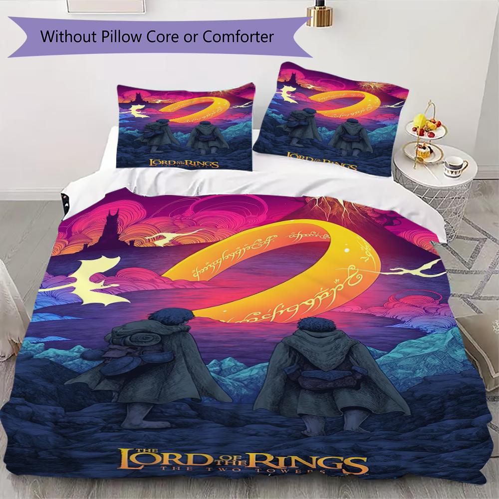 1PC The Lord of the Rings Bedding Quilt Set Quilt Cover Pillowcase Home Decoration Birthday Gift (1 * duvet cover + 2 * pillowcase, without core)A2