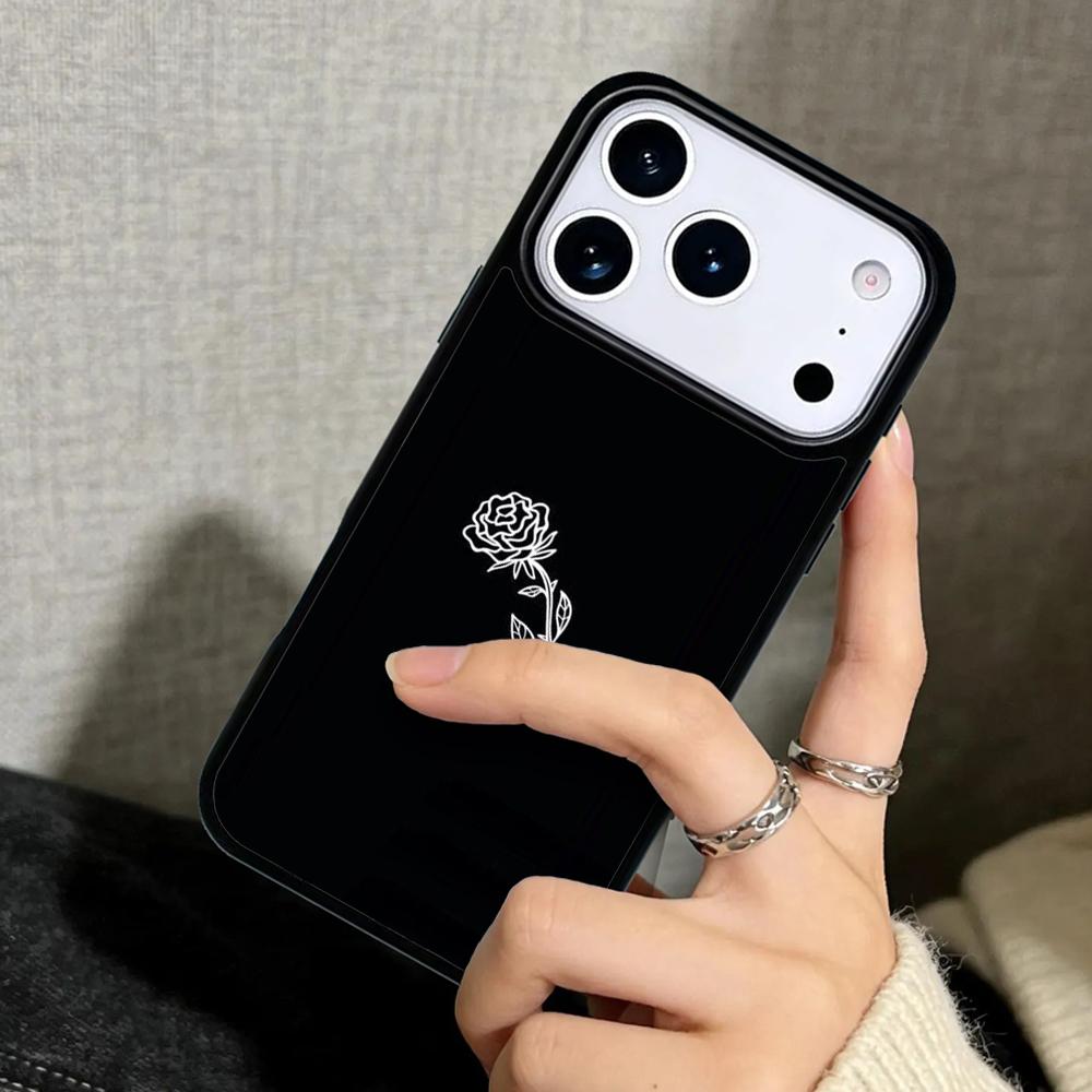 Capa Case for iPhone 17 Air 16 Pro Max 15 Plus 11 13 Mini 14 12 Back Phone Cover Minimal Aesthetics Flowers
