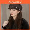 Casual Autumn Cotton And Linen Eightcorner Cap With Sun Protection For Women