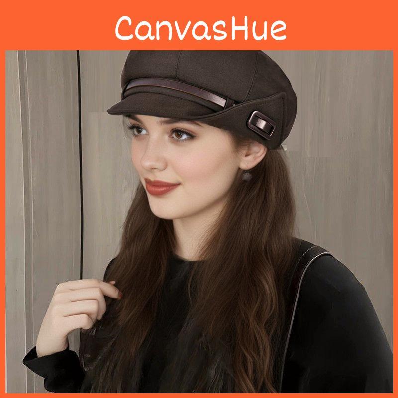 Casual Autumn Cotton And Linen Eightcorner Cap With Sun Protection For Women