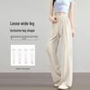 Women's High-Waist Ice Silk Wide-Leg Drawstring Pants