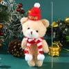 Capybara Christmas Keychain Cute Red Scarf Bear Doll Keyring Hanging Mobile Phones Bag Pendant Christmas Party Small Gifts Decor