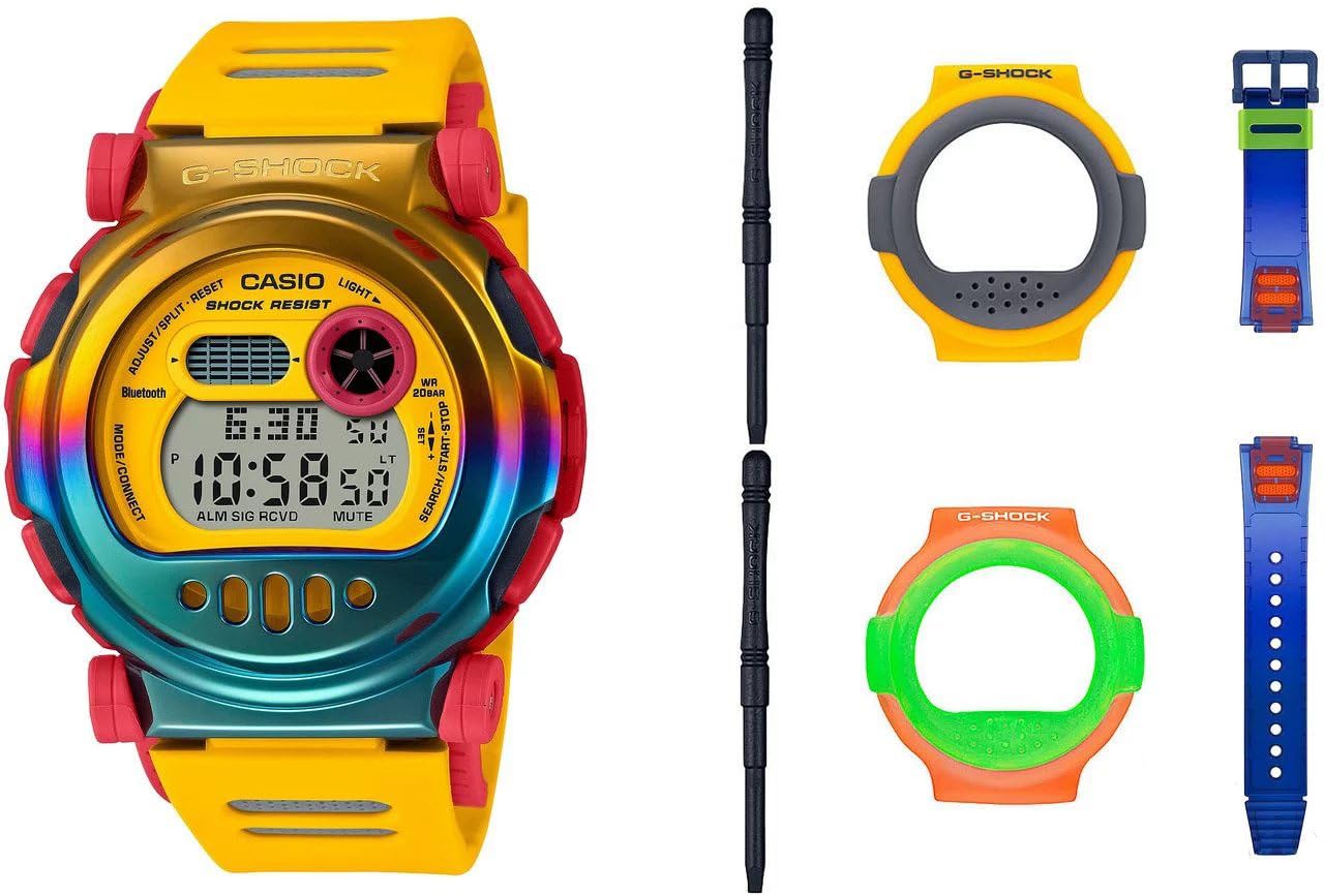 

Casio Men s Digital Quartz Watch with Plastic Strap G-B001MVE-9ER, Yellow, Sport, Yellow, Standard, Modern