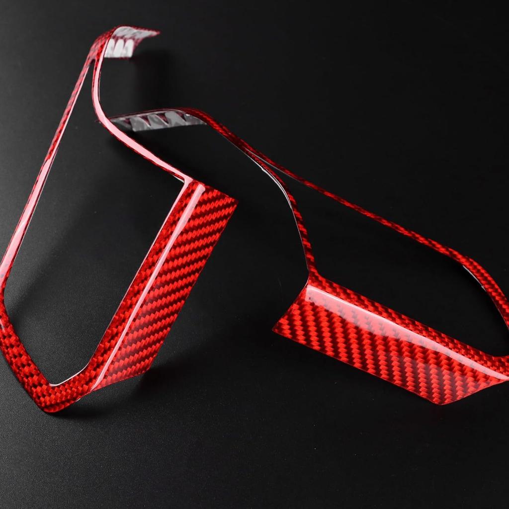 Hard Carbon Fiber, for Corvette C8 2020 2021 2022 2023 Accessories, Steering Wheel Button Frame Cover, 2Pcs Car Steering Wheel Panel Protection Frame