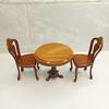1:12 Dollhouse Dining Set Anti-deform Exquisite Workmanship Wood Portable Realistic Dining Table Chair for Household
