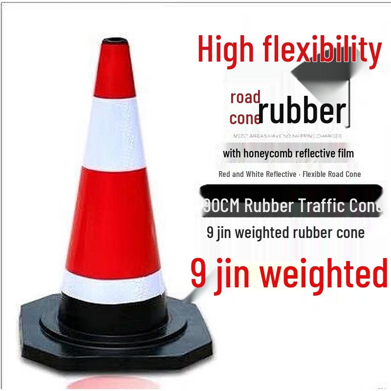 HANDUNYOU Weighted Rubber Reflective Traffic Cone