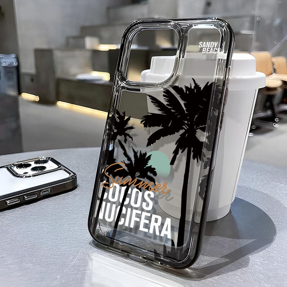 Sea Coconut Tree For Iphone 16 15 14 13 12 11 Pro Max Plus Phone Case 17 Air 16 Advanced Anti Fall Phone Case Cover