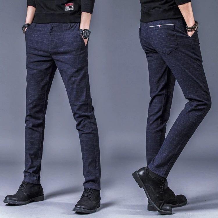 Men's Fashionable Autumn Casual Korean Elastic Pants Trendy Straight Leg Versatile Brushed