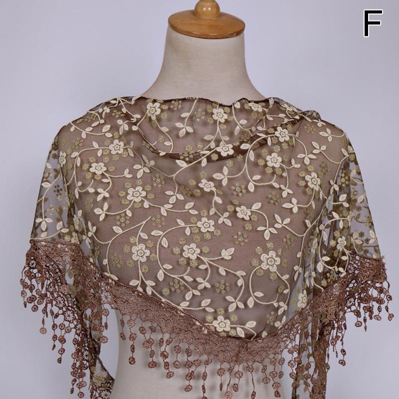 Women's Tassel Floral Lace Scarf Summer Clothing Accessories Fashion Scarves Shawl KTY