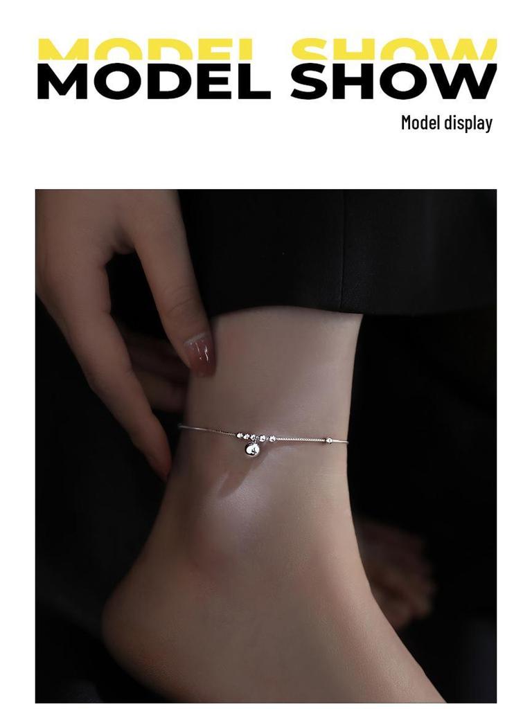 2025 Trendy Women's 925 Sterling Silver Bead Anklet: Summer Fashion Ankle Chain Jewelry