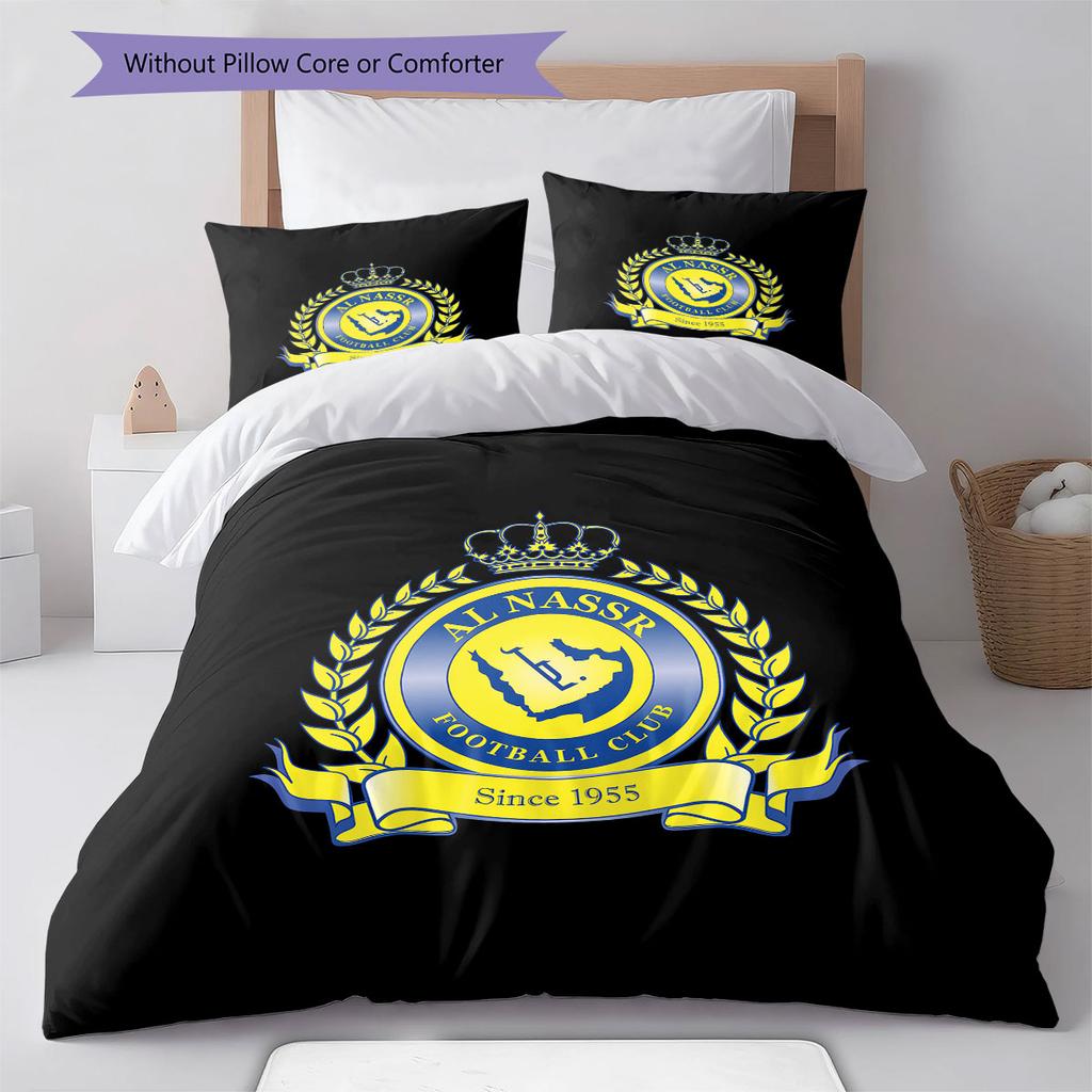 Al-Nassr Muster Bettwäsche, Steppbett Set Bettbezug Kissenbezug Zuhause Geburtstagsgeschenk(1 Bettbezug + 2 Kissenbezüge, ohne Füllung)