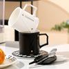 Mug Universal Drinking Water Cup with Lid Spoon Household Water Cup Office Ceramic Cup Breakfast Cup Milk Cup