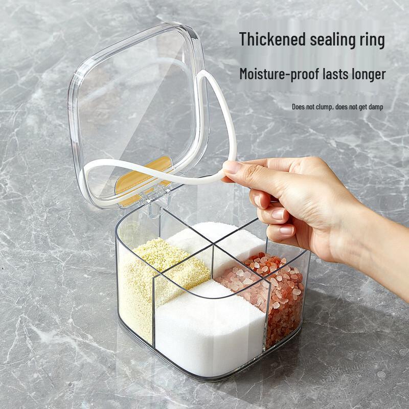 Household Four-Grid Divided Seasoning Box