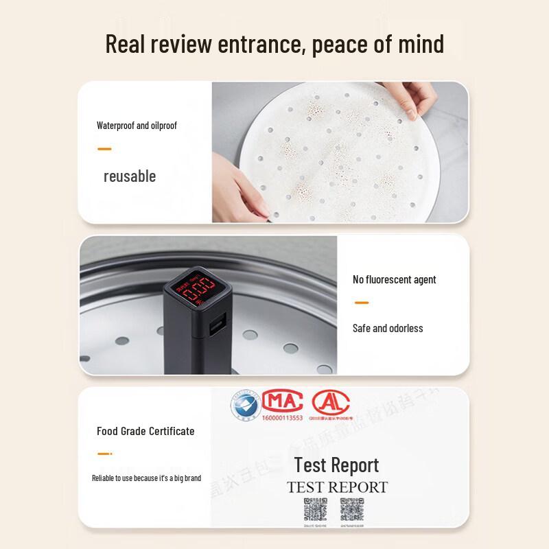 ZISIZ Food-Grade Steamer Liner Paper