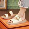 Internet celebrity popular fashion large size soft-soled slippers women summer wear 4142 new casual versatile Roman beach shoes women