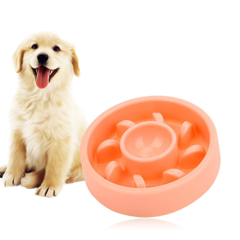 Plastové vynikající protiskluzové dno pro domácí mazlíčky proti udušení Potřeby pro pomalé krmení pro psy a kočky(Korálově růžová )