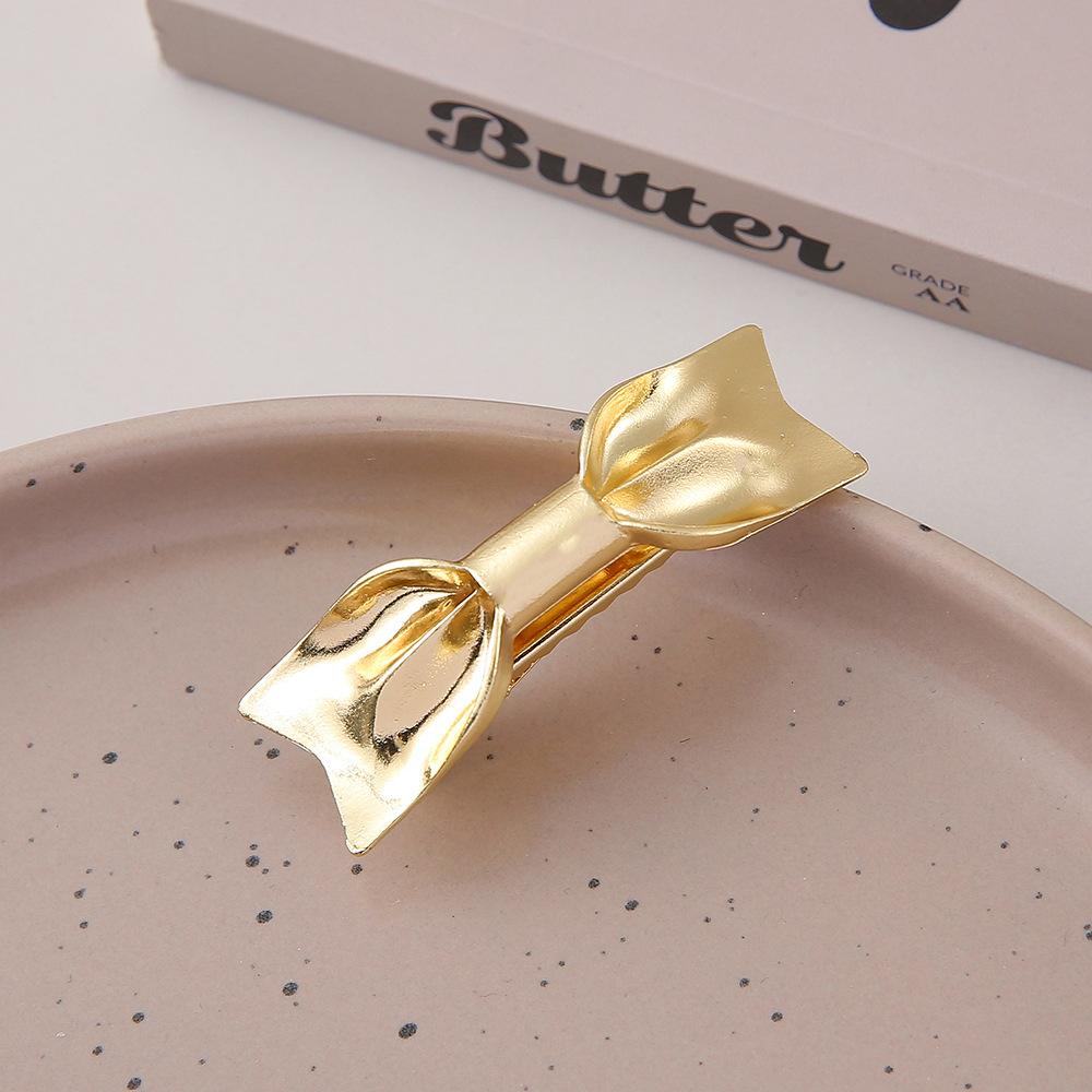 3pcs Metal Cutout Hair Clip Duck Beak Clip Square Clip Pearl Clip Diy Hair Accessories