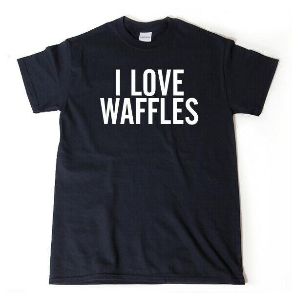 I Love Waffles Tshirt Funny Waffle Breakfast Waffle Short Sleeve Tee Shirt Summer Printing Casual Cotton T Shirt