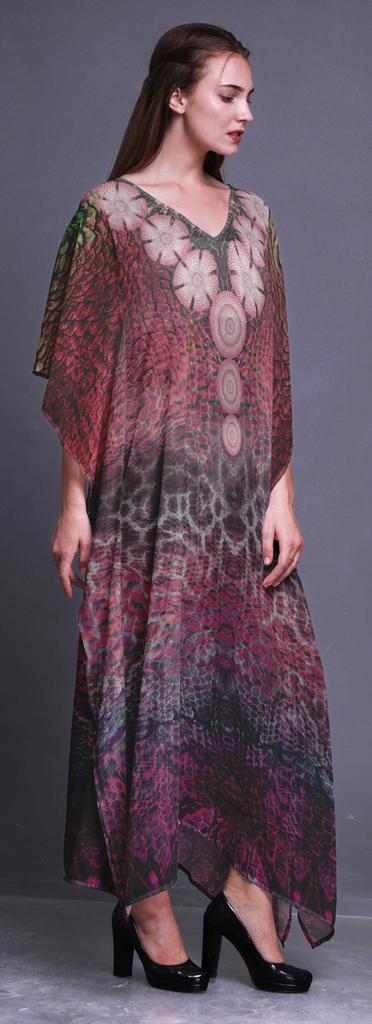 Phagun Snake Animal Skin Beach Kaftan Bikini Cover Up Womena S Maxi Dress Long