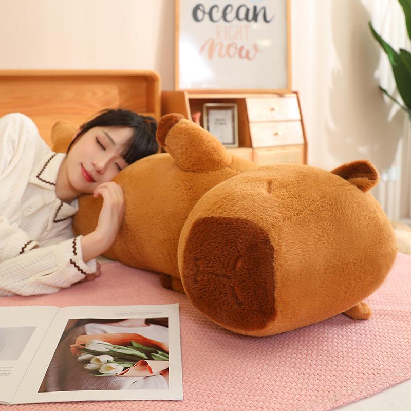 120cm Giant Capybara Plush Pillow Soft Hug Toy Cartoon Strip Cute Gift For Girlfriend Birthday