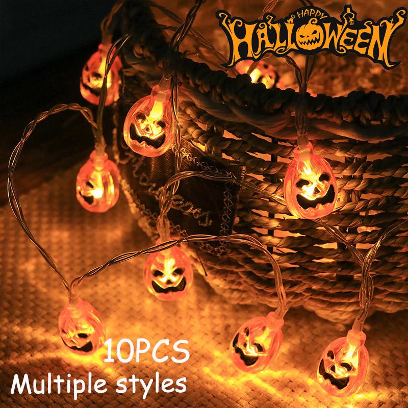 1.5m 10Led Halloween Light String Pumpkin Skull Eye Balls Ghost Festival Party Lantern Trick Or Treat Happy Halloween Day Decor