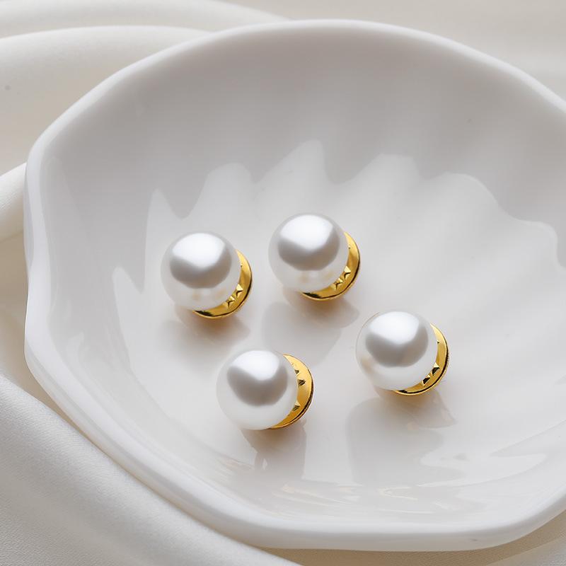 Bow Hollowed-out Bow Brooch Women's Fashion Light Luxury Imitation Pearl Pin Collar Pin Anti-glare Buckle