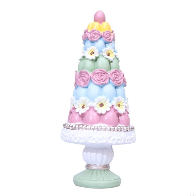62KD Resins Easters Eggs Table Tree Figurine Statue for Living Room or Office Decors