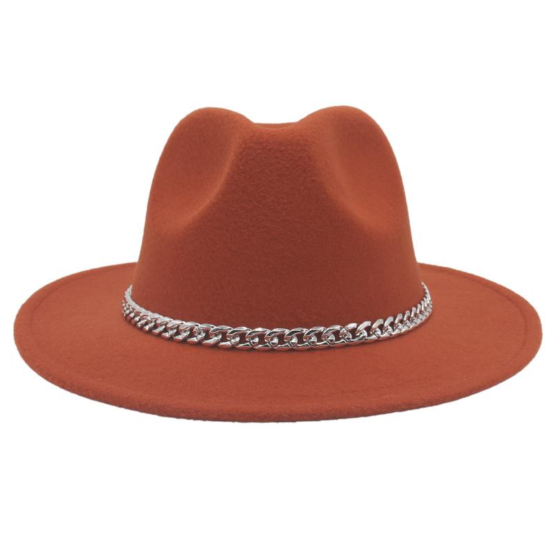 Chain Men'S And Women'S Multi-Colored Stage Hat Woolen Felt Hat Jazz Top Hat Hat