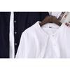 Camisa de Algodón Japonés de Primavera de Longitud Media para Mujer, Holgada e Informal