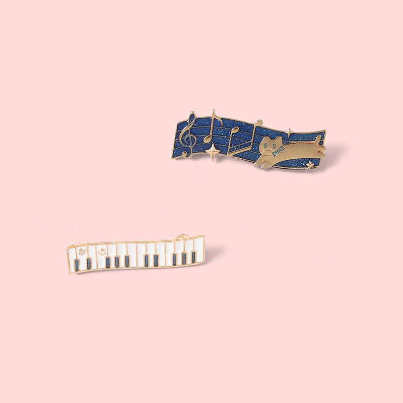 Adorable Cat Metal Music Note Brooch Unique Fashionable Gift For Music Lovers