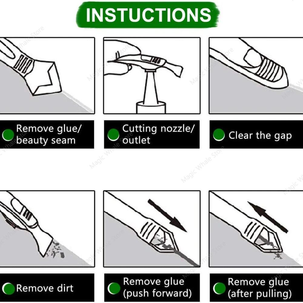 6pcs 5 In 1 Silicone Remover Caulk Finisher Sealant Smooth Scraper Grout Kit Tools with Seam Tape Plastic Hand Tools Set Accessories