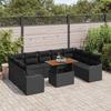Garden Sofa Set with Cushions 10 pcs Black