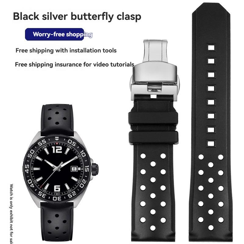 22MM High quality silicone Watch strap For F1 TAG HEUER FORMULA 1 Sports Watch series Rubber Watch band