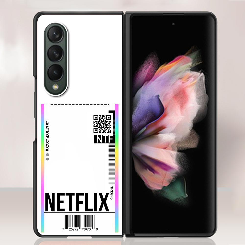 Zfold4 Case For Samsung Galaxy Z Fold3 Z Fold 3 5G Hard Slim Ultra-thin Shell Fly Ticket AIR Tickets Travel Label Country