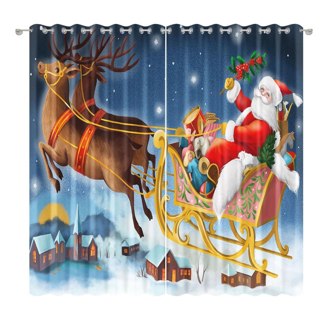 Christmas Curtains Bedroom Living Room Balcony Blackout Curtains Office Hotel Insulation Curtains
