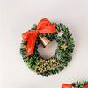 10/20pcs Mini Christmas Wreaths with Red Bows and Golden Bells - Plastic Holiday Decor for Multiple Occasions -Artificial Craft