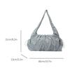 Women Padded Underarm Bag Large Capacity Cloud Pleated Shoulder Bag Top Handle Bag Solid Color Multi-pockets for Party Vacation