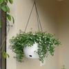 Hanging Flower Pot with Side Water Pour Holes Anti-Rust Coating Hanging Planter S-Type Hook Hanging Flower Pot