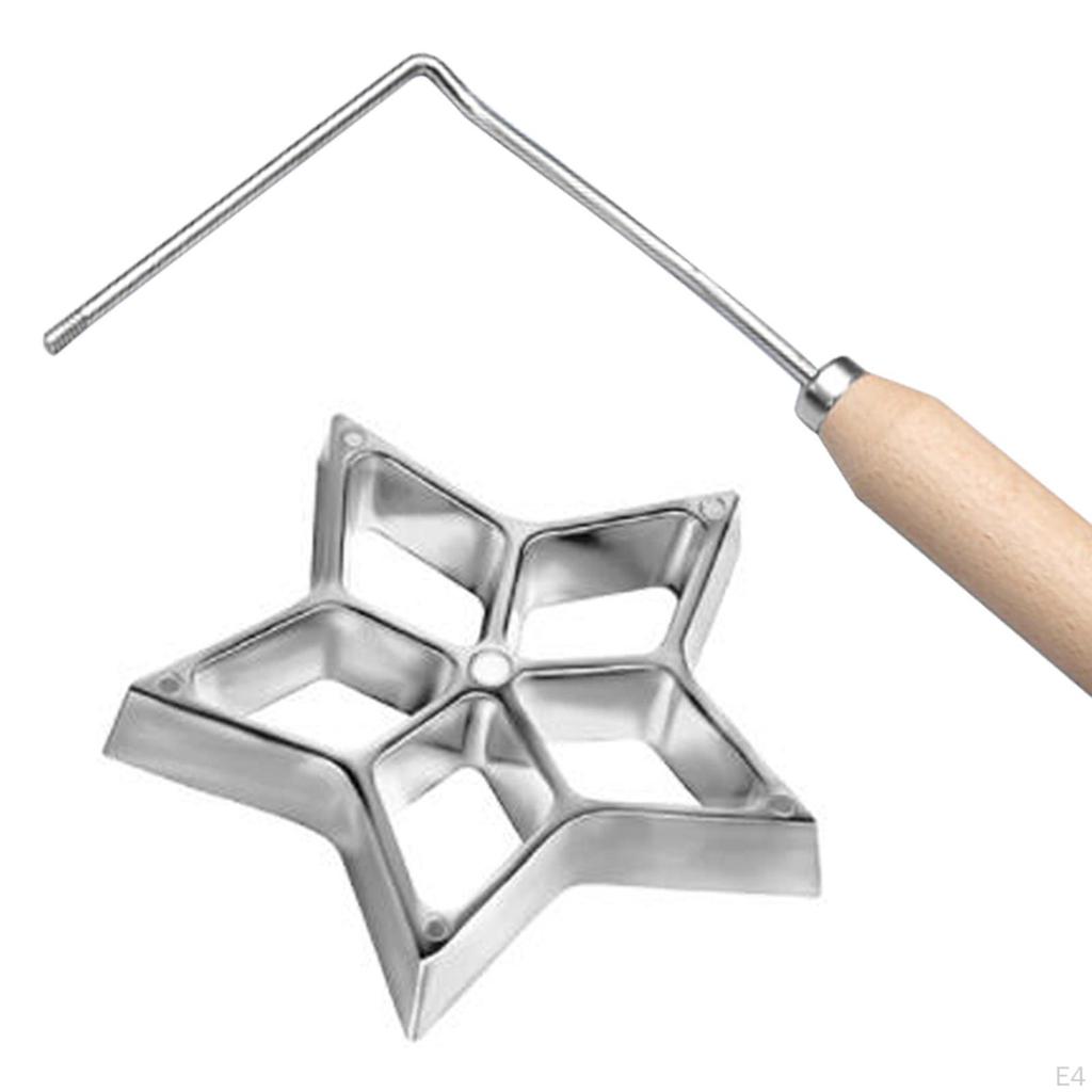 Rosette Iron Set Maker Mold With Handle Waffle Timbale Molds Flower
