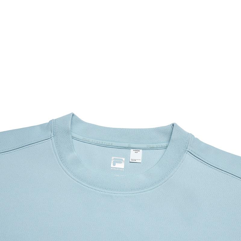 Fila Fitness-Serie Einfach Lässig Sporttraining Bequem Vielseitig Locker Rundhals Pullover Sweatshirt Herren sweatshirt Grau-Blau A11M611202FBU